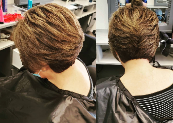 Picture of a woman with a new haircut