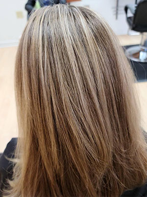 Woman who just got her hair done