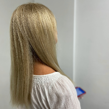 Picture of a woman's blonde hair